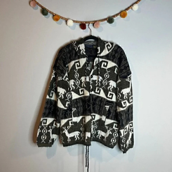 Vintage Ecuador woven fleece patterned jacket - Picture 1 of 5